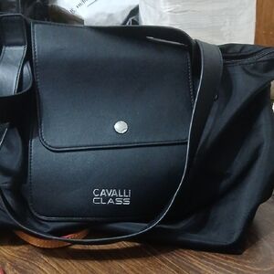 Cavalli Class Unisex Black Messenger Bag NWOT